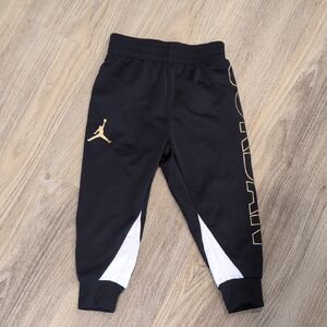 Jordan Kids Black Joggers with Gold Logo